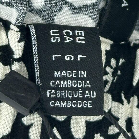 Vero Moda Maxi Slit Skirt Women L Black White Floral Print with Pockets - Picture 12 of 14